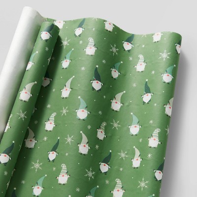 25 sq ft Gnomes Gift Wrap Green - Wondershop™