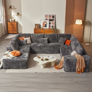 HOMLUX Modular Sectional Sofa Couch, U-Shape Upholstered Couch, Modern Minimalist Couches for Living Room, Free Combination Deep Seat Corner Couch - 1 of 4