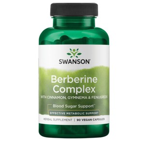 Swanson Berberine Complex with Cinnamon, Gymnema & Fenugreek, Supports Cardiovascular Health & Blood Sugar Metabolism, 90 Veg Capsules - 1 of 4