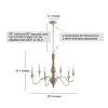 LNC Andromeda 6-Light 29.5" French Country/Cottage Candle Chandelier,Distressed White Wood - 3 of 4
