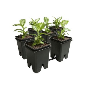 Active Aqua GFOE3 Flow 2.0 6 Square Pots 5-Gallon 13-Liter Bucket Hydroponic Grow Flow Expansion Kit System with Fittings, Connectors, & Tubing, Black - 1 of 4