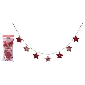 Transpac Polyester 72 in. Multicolor Christmas Cottage Star Garland - 1 of 3