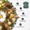GAOMON 24 inch Lighted Christmas Wreath, Pre-Lit Xmas Wreath with Bells and Christmas Balls, Christmas Decorations, Christmas Wreath - 2 of 4