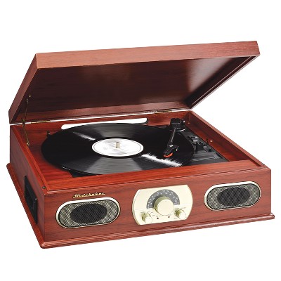  Studebaker Stereo Turntable with AM/FM Radio and Cassette Player - Brown (SB6052CA) 