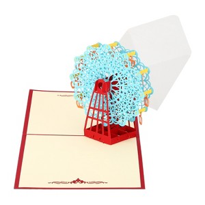 Unique Bargains Ferris Wheel Thickened Paper 3D Funny Birthday Cards for Best Friends Gift - 1 of 4