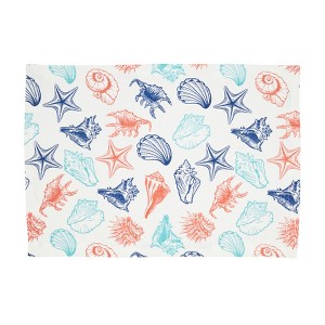Saro Lifestyle Ocean Breeze Sea Shells Placemat (Set of 4), 14"x20", Multicolored - 1 of 4