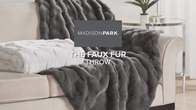 50"x60" Camille Faux Fur Throw Blanket - Madison Park, 2 of 9, play video