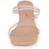 Allegra K Women's Rhinestone Strappy Square Toe Kitten Heel Slide Sandals - 2 of 4