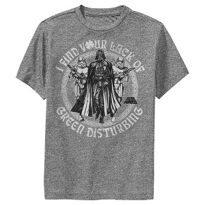 Boy's Star Wars Darth Vader St. Patrick's Day Your Lack of Green Disturbing Performance Tee - 1 of 4