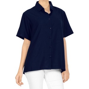 HAPPY BAY Women's Summer Casual Hawaiian Short Sleeve Blouse Shirt Dressy Blouses Button Down Dress Tops Tee Shirts T Shirts for Women - 1 of 3