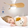 23 Inch Flush Mount Ceiling Fan with Light and Remote Mini Bedroom Ceiling Fans Quiet Reversible Fan Dimmable LED 3 ABS Blades Fan - 4 of 4