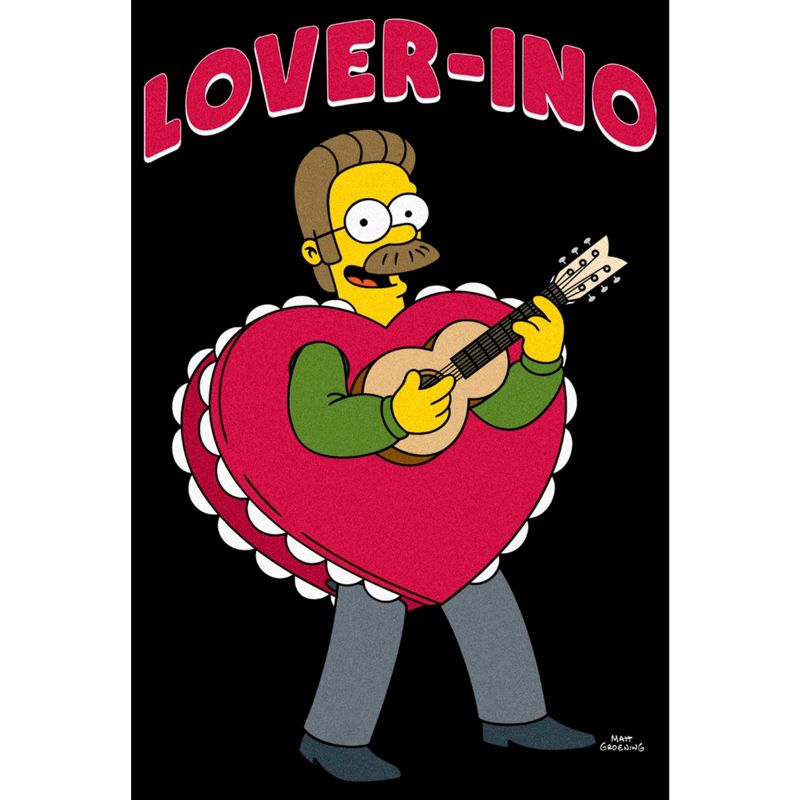 Men's The Simpsons Valentine's Day Ned Flanders Lover-ino T-Shirt, 2 of 6