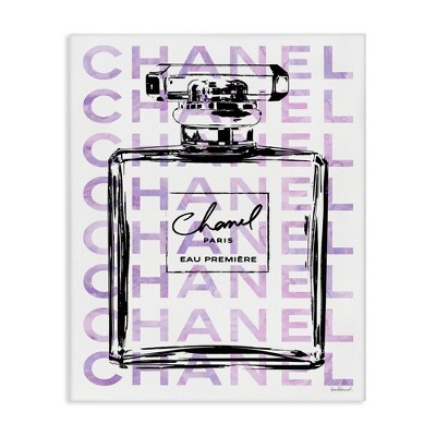 Stupell Industries Glam Black Purple Perfume Bottle, 24" x 30"
