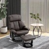 PU Leather Massage Recliner Chair with Ottoman, 360¡ã Swivel Recliner and Footstool, Side Pocket and Remote Control - 2 of 4