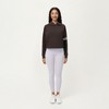 Anna-Kaci Active Women's Long Sleeve Cropped Hoodie with Kangaroo Pocket and Striped Sleeve Detail - 3 of 4