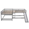 PAGED Full Size Loft Bed Simple Modern Metal Bed Frame with Desk, 3 Linen Drawers, LED and Guardrail for Bedroom - 4 of 4