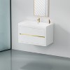 SEVOBAL Bathroom Storage Cabinets, Wall-Mounted Bathroom Vanity with Sink, Floating Storage Cabinet, Soft Close Drawers, White, 35.43"*19.69"*22.44" - 2 of 4