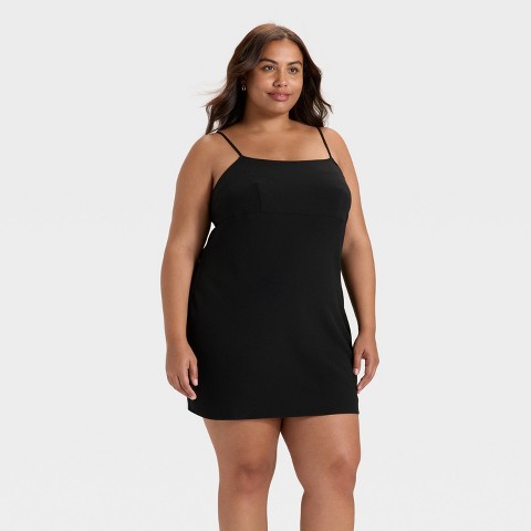 Женские платья A New Day Women's Sleeveless Crepe Slip Mini Dress - A New Day™ Black 2X