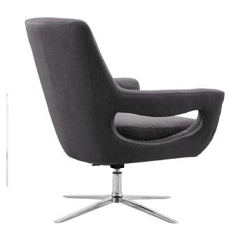 Armen Living Quinn Contemporary Adjustable Swivel Accent Chair Gray