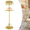 YIYIBYUS Rotatable Round Garment Rack, Metal Clothes Hanging Rack, 2 Tiers, Gold - 3 of 4
