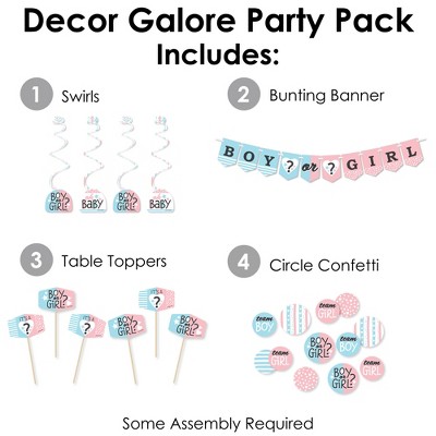 Blue and Pink Baby Gender Reveal Party Decoration Kit - 51 Pieces