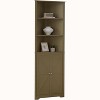Kings Brand Furniture Tall Wooden Corner Cabinet with 2 doors & 3 shelves—perfect for saving space in the bathroom, kitchen, or living room. - 2 of 4