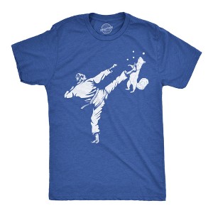 Mens Funny T Shirts Karate Kicked Squirrel Sarcastic Fighting Graphic Tee - Crazy Dog Men's T Shirt - 1 of 4