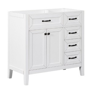 Okak 36 Inch Bathroom Vanity with Sink Combo/without Sink, Bathroom Vanity Cabinet with Drawers and Solid Frame for Bathroom - 1 of 4