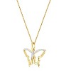 GILDED 1/10 or 1/4 Ctw Lab Grown Diamond Animal & Critter Pendant Necklaces in 925 Sterling Silver or 14KT Gold Plated, 18" Chain - 2 of 4