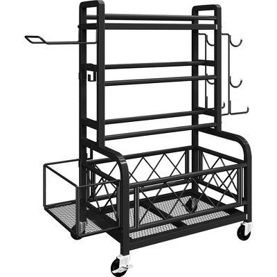 Yaheetech Portable Dumbbell Rack with Hooks for Dumbbells, Kettlebells, Black