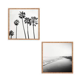 (Set of 2) 12" x 12" Five Palms Framed Decorative Wall Art White - Deny Designs