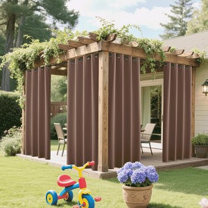 NICETOWN Outdoor Light-Blocking Curtains with Low-Density Grommets for Patio/Exterior Windows - 1 of 4
