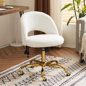 Karl Home | 23 inch Task Chair Office Desk Chair Make Up Chair With Wheels - 1 of 4
