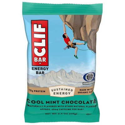 Clif Bar Energy Bar Cool Mint Chocolate with Caffeine 2.4 oz