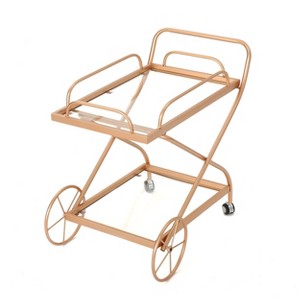 Perley Traditional Bar Cart Rose Gold - Christopher Knight Home, Pink Gold