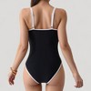 Anna-Kaci Women's One-Piece Swimsuit with Scoop Neck Contrast Trim and Ruched Waist Detail - 4 of 4