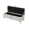 NicBex Storage Ottoman Bench for Bedroom,15.6 Inch Wide Modern Storage Bench with Metal Legs,Ottoman for Living Room,Bedroom,Entryway,White - 4 of 4