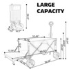 FURNIinspire Outdoor Serving Carts Collapsible Folding Wagon 300L Collapsible Wagon with Tailgate All-Terrain Wheels, Gray, 49.02"*22.05"*35.04" - 3 of 4