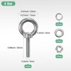Unique Bargains Stainless Steel Durable Rust-Resistant Eyebolts with Nuts Washers Male Screw for Fastening 10 Pcs - 3 of 4