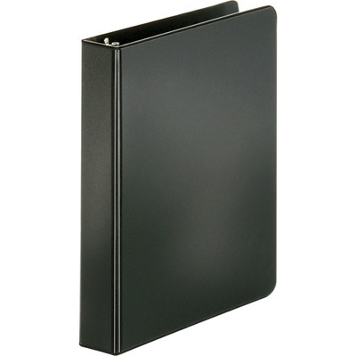 Business Source Round Ring Binder 1" Capacity 8-1/2"x5-1/2" Black 28523