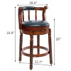 NicBex Swivel Bar Stools,Modern Leather Wooden Counter Height Barstools Chair,Stools for Kitchen,Counter,Living Room,Cafe - 3 of 4