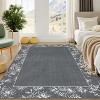 Area Rugs - Solid Bordered Modern Farmhouse Carpet Non-Slip Stain Resistant Rug for Living Room Bedroom Dining Room Office - 4 of 4