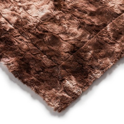 Brown Faux Fur Machine Washable Pet Blanket