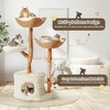 EROMMY Natural Wood Cat Tower, Cute Cat Tree for Indoor Cats, White - 3 of 4