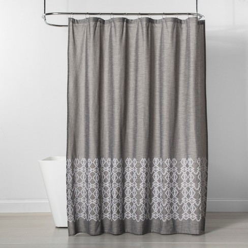 gray shower curtain