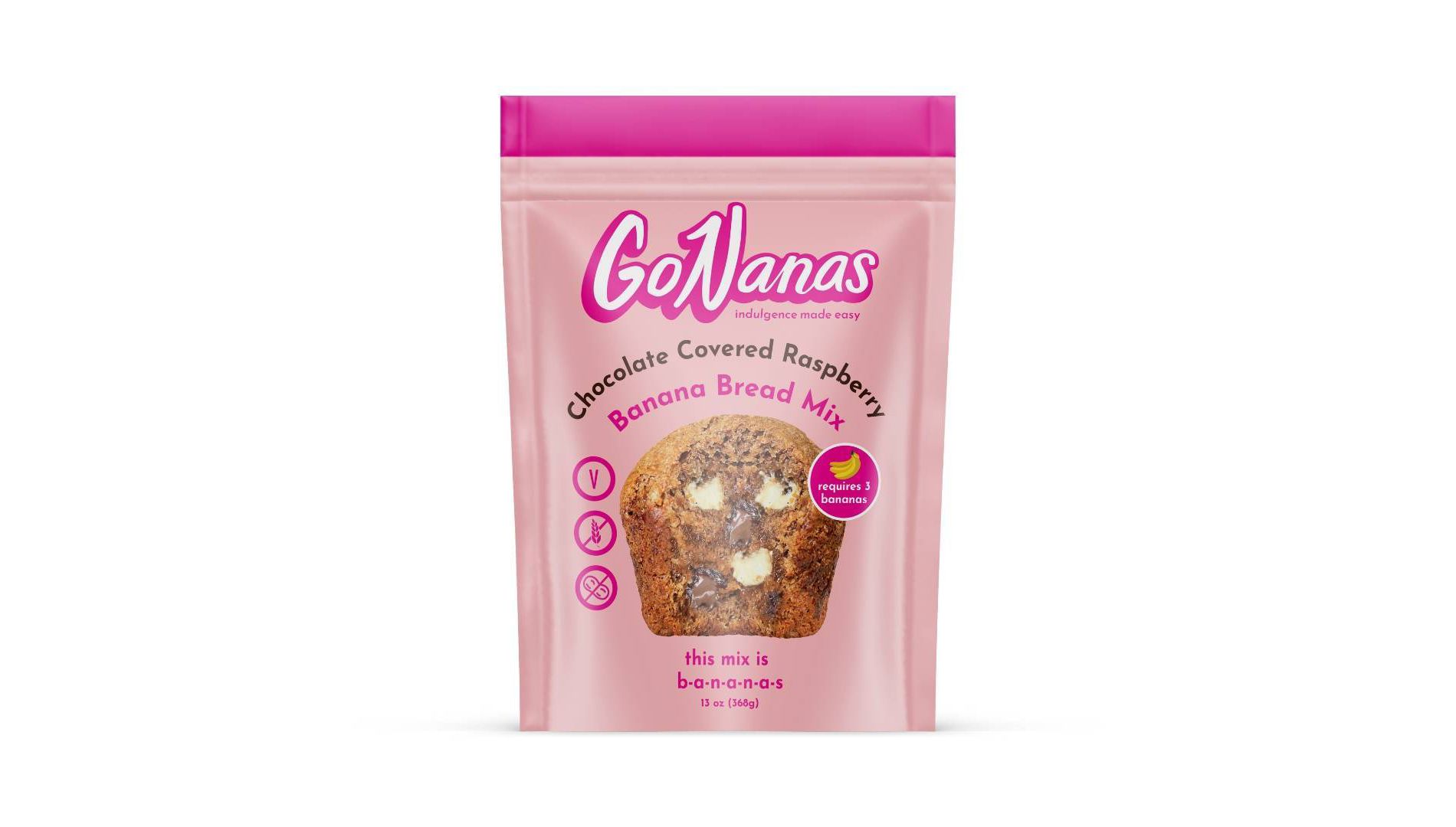 GoNanas Chocolate Covered Raspberry Banana Bread Mix - 13oz
