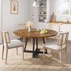 47Inch Round Dining Table for 4-6 People, Gray Dinner Room Table with Metal Pedestal Base, Space Saving - 4 of 4
