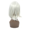 Unique Bargains Women's Curly Wigs 16" White with Wig Cap Medium Long Hair - 4 of 4