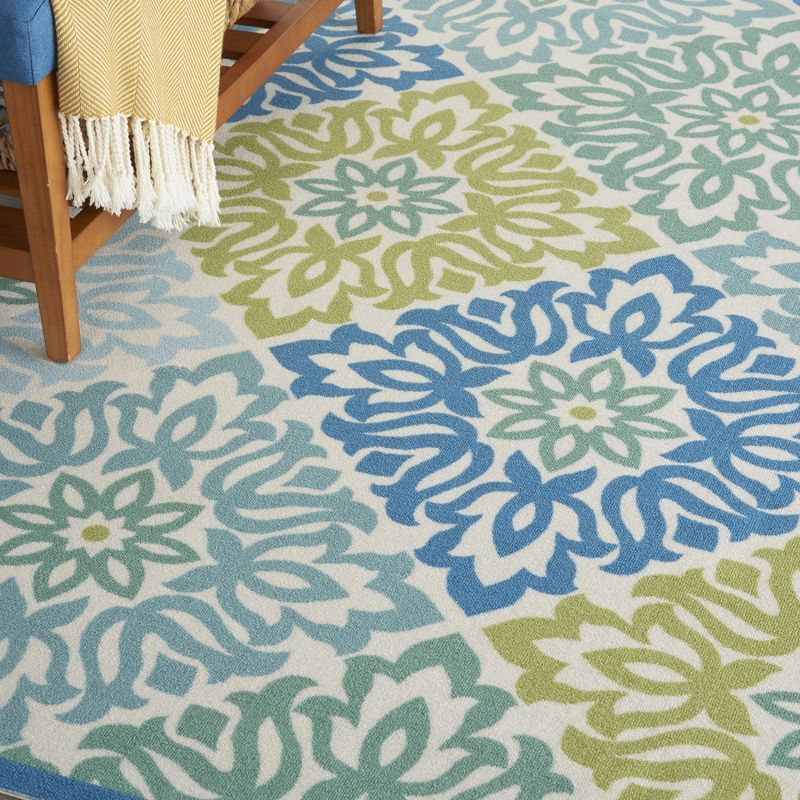 Waverly Sun & Shade "Sweet Things" Blue Indoor/Outdoor Area Rug by Nourison, 4 of 14