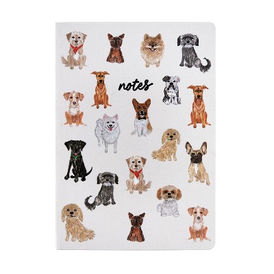 Eccolo 256pg Ruled Journal 8.13"x6" All Over Dog: Hard Cover Lined Notebook for All Ages